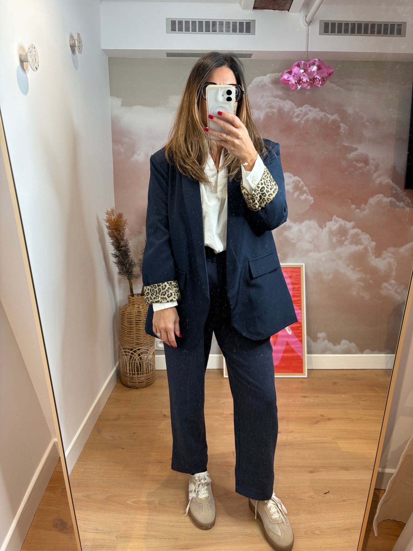 PANTALON A PINCES BLEU
