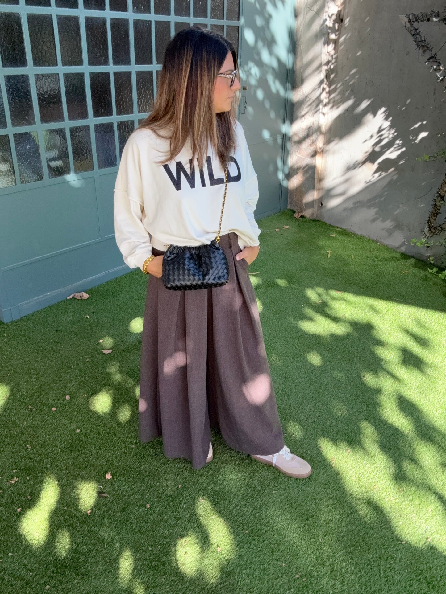 PANTALON LARGE CHOCOLAT