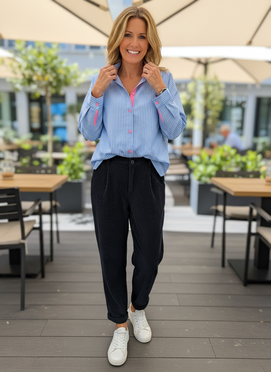 PANTALON MARINE VELOURS