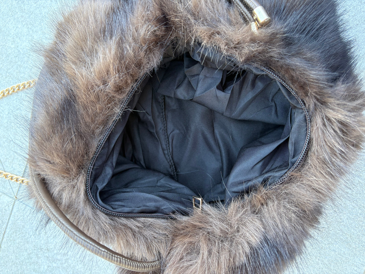SAC FOURRURE CHOCOLAT