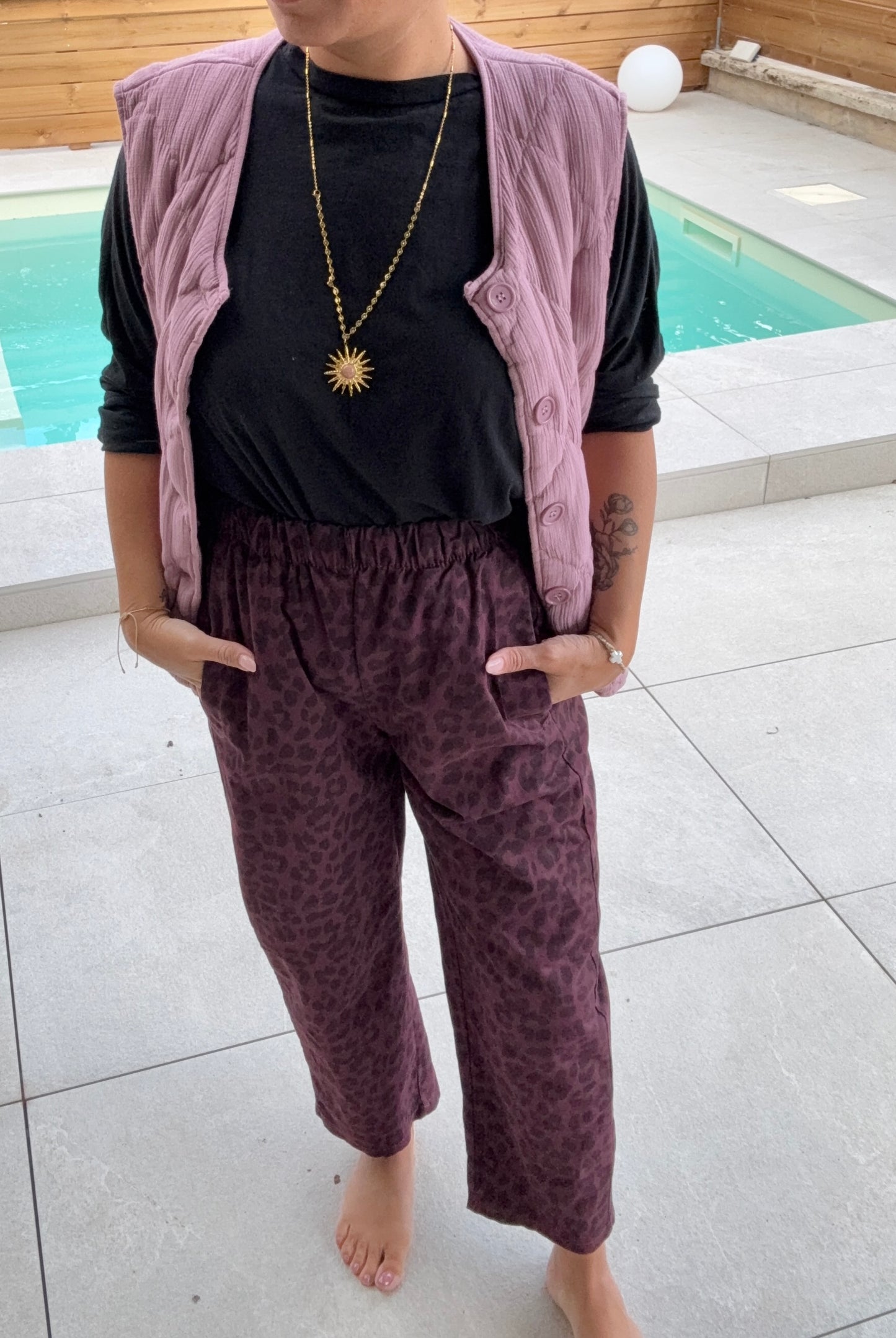 PANTALON MAGIC LEOPARD PRUNE