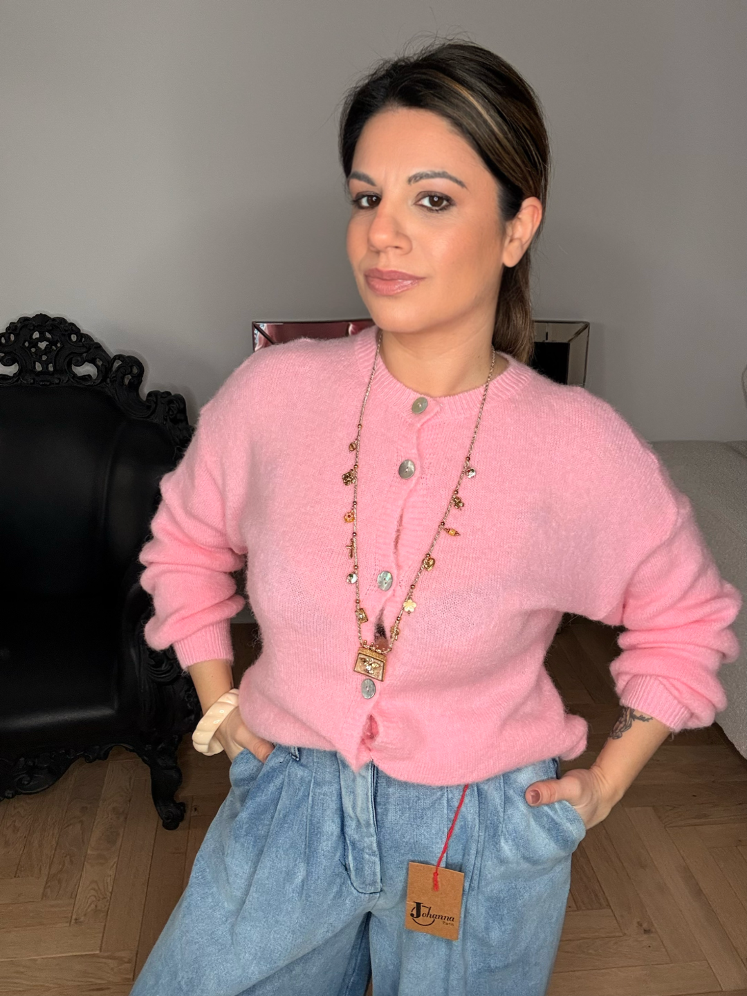 GILET PAOLA ROSE CLAIR
