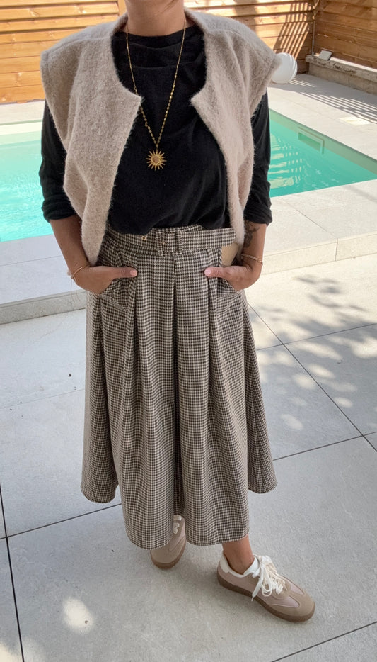 JUPE LONGUE CARREAUX