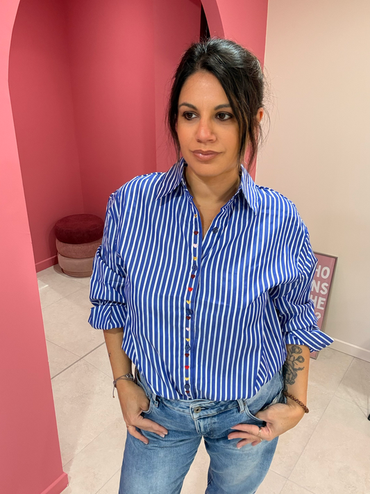 CHEMISE FEMME À RAYURES À PETITS CŒURS