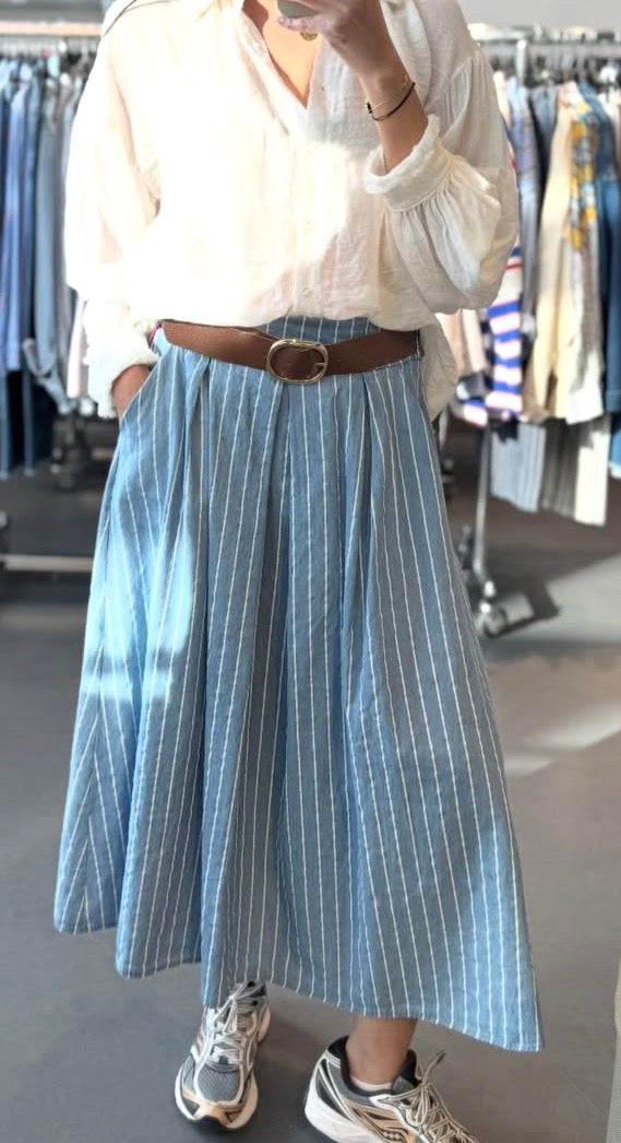 JUPE BLEUE RAYURES JOHANNA PARIS