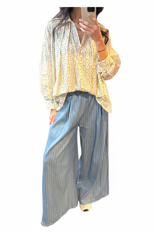 PANTALON LARGE A RAYURES JOHANNA PARIS