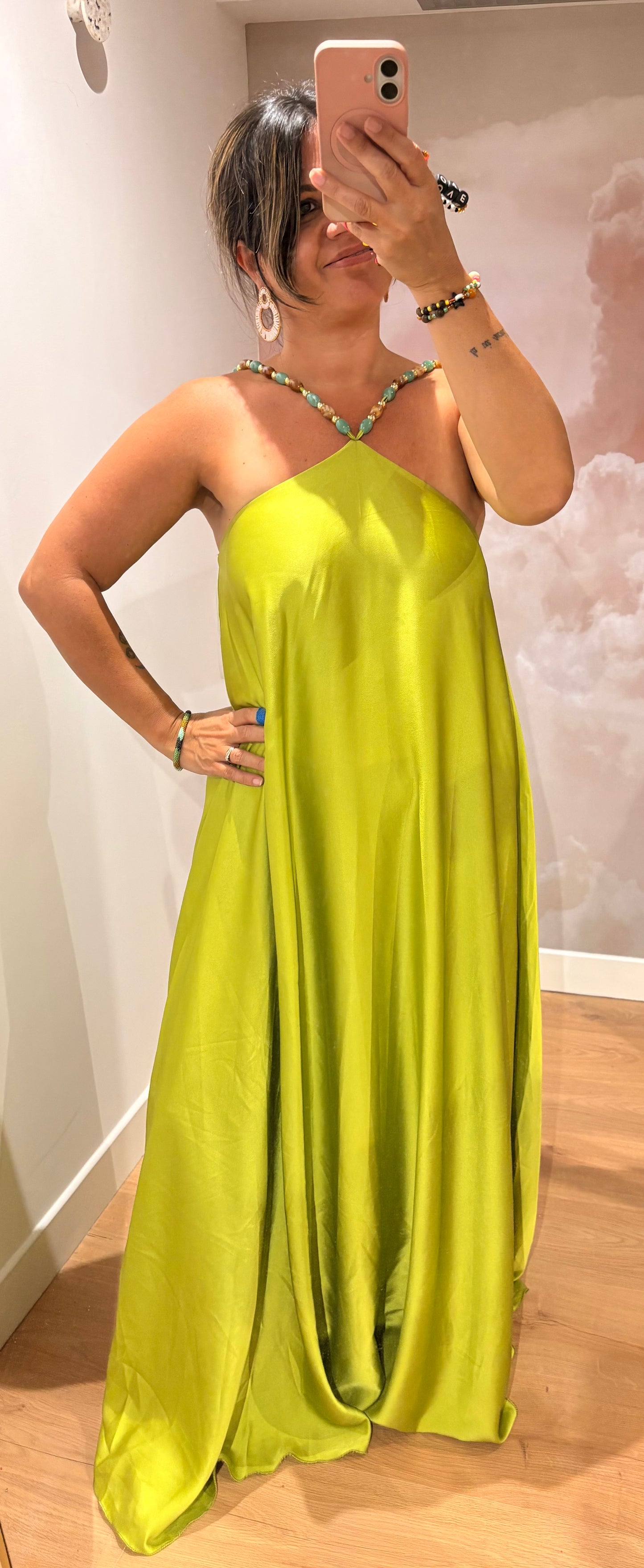 ROBE PISTACHE LONGUE