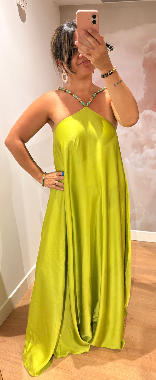 ROBE PISTACHE LONGUE