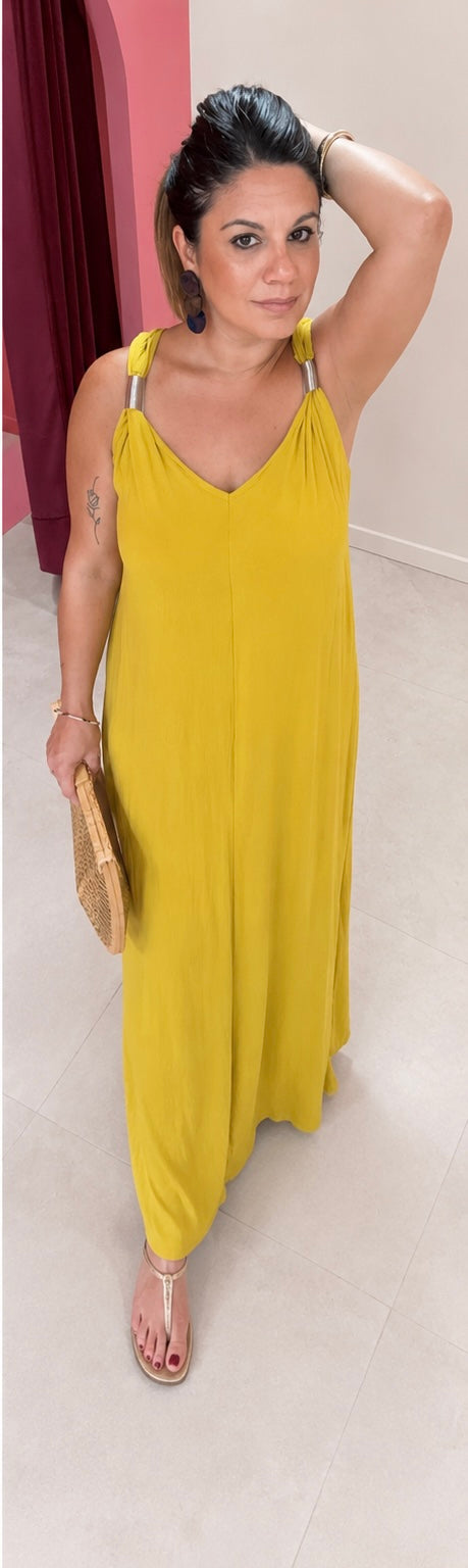 ROBE LONGUE MOUTARDE