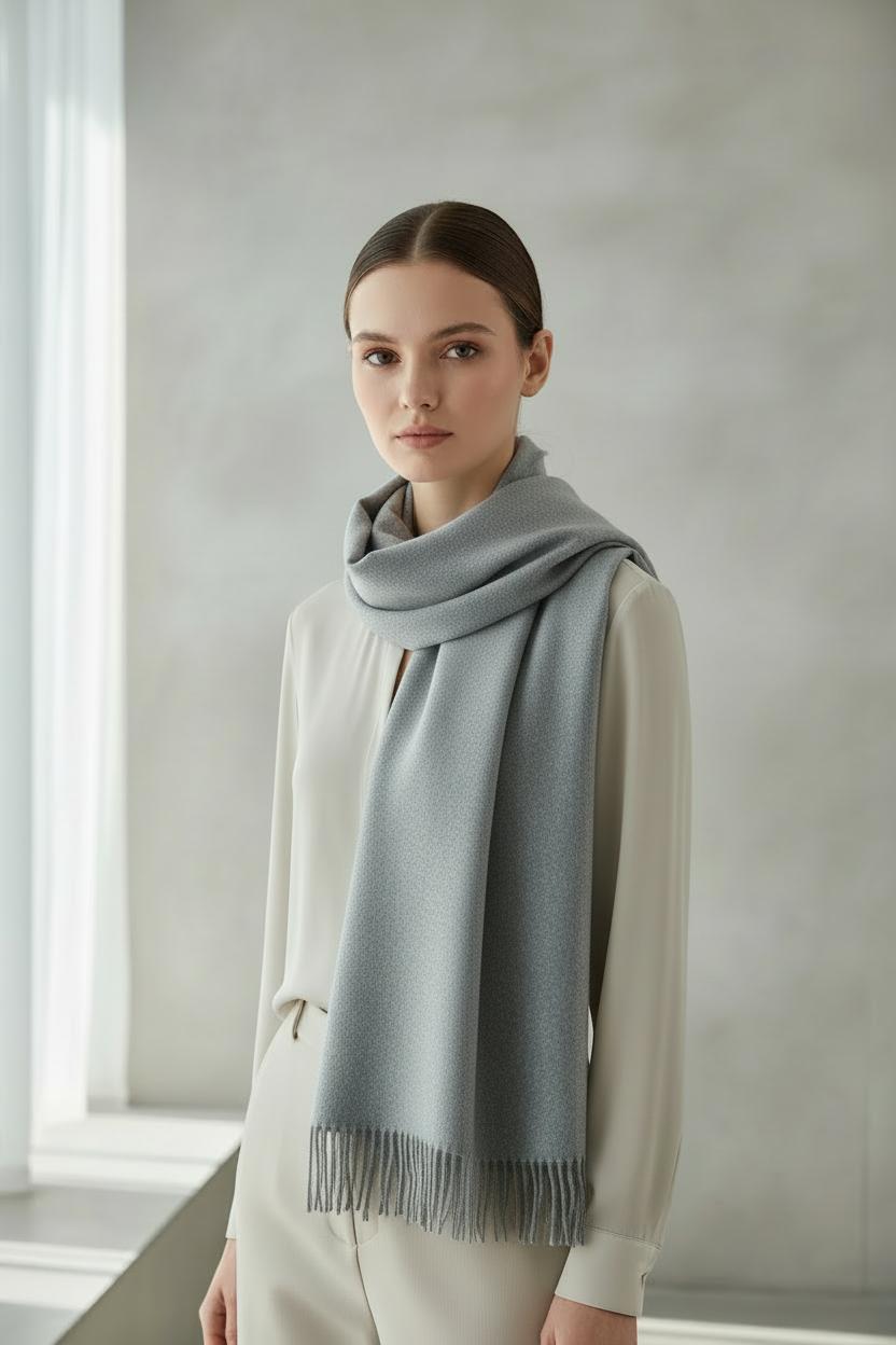 ÉCHARPE CACHEMIRE GRISE