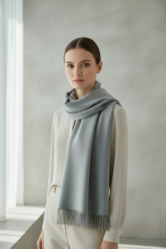 ÉCHARPE CACHEMIRE GRISE