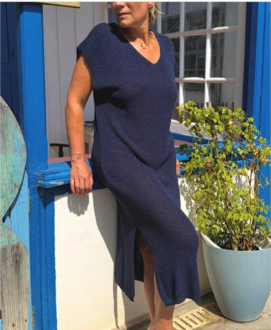 ROBE LONGUE LUREX MARINE