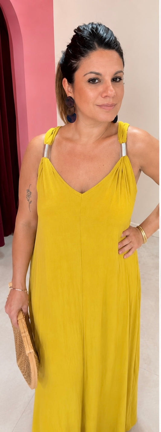 ROBE LONGUE MOUTARDE