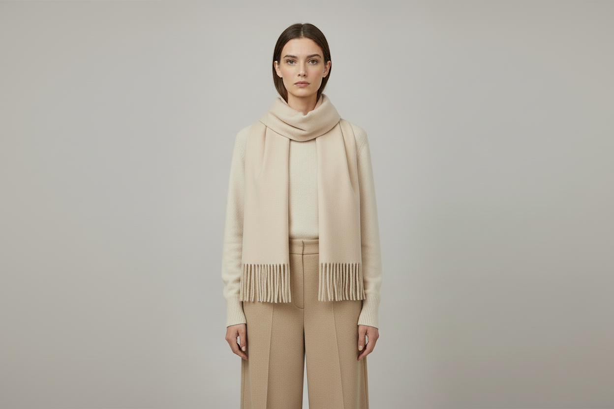 ÉCHARPE CACHEMIRE BEIGE