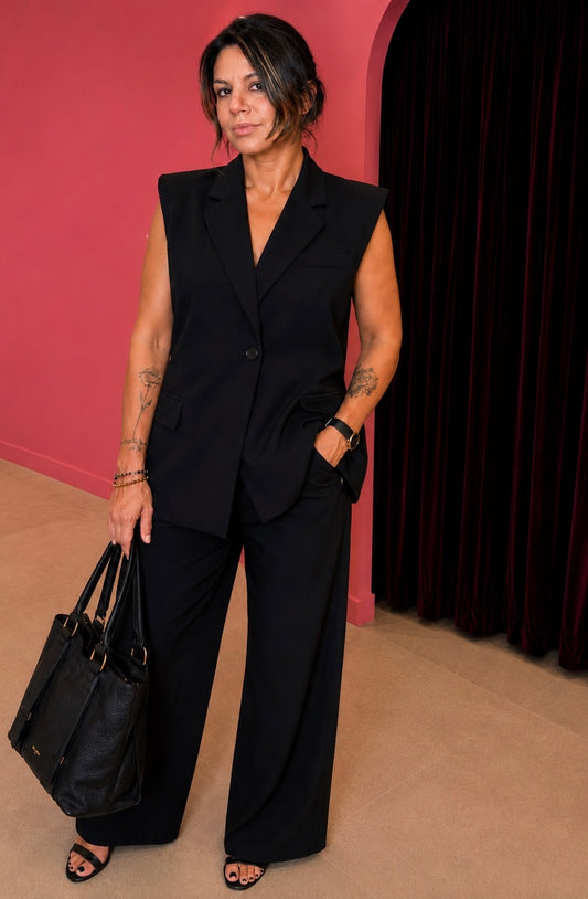 BLAZER SANS MANCHES NOIR