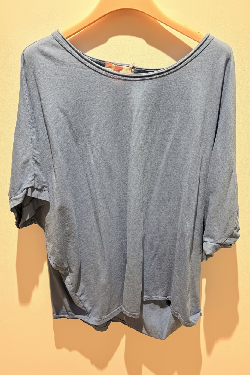 T-SHIRT ROMEO COL ROND BLEU DENIM