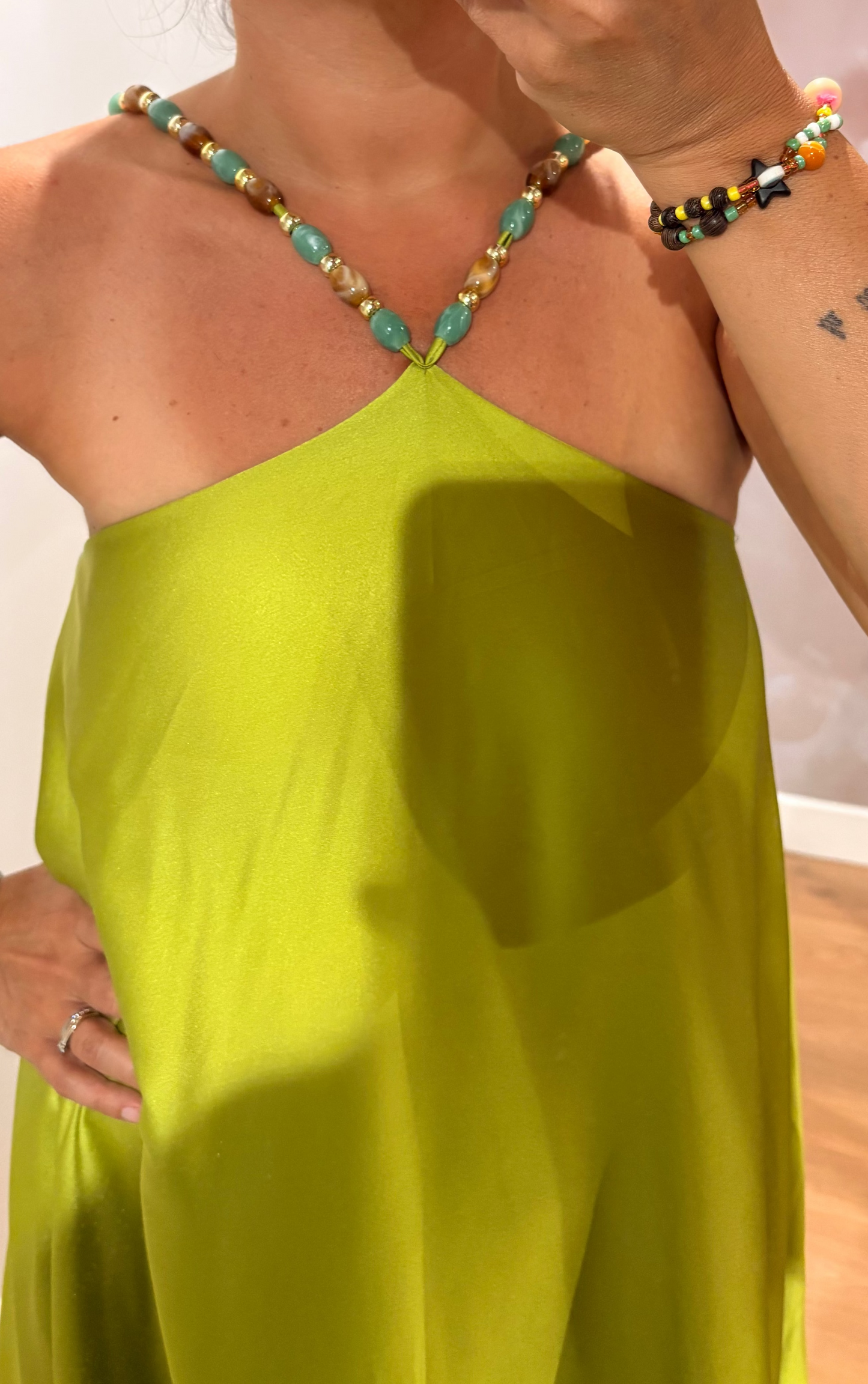 ROBE PISTACHE LONGUE