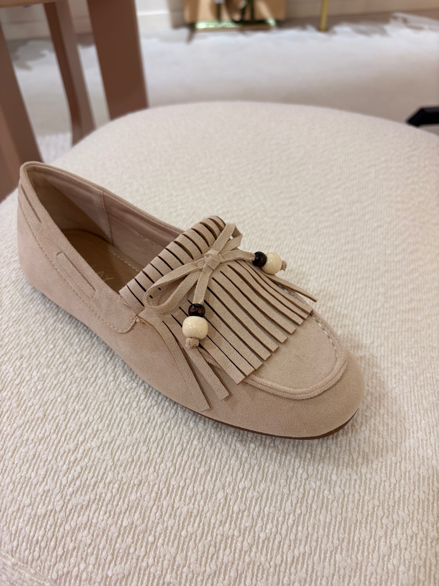 MOCASSINS FEMME BEIGE DAIM
