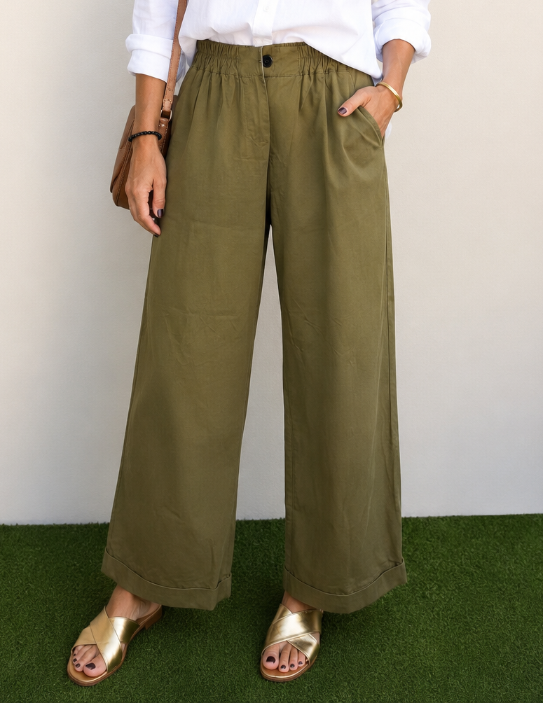 PANTALON TOILE OLIVE