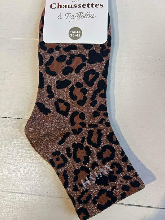 PAIRE DE CHAUSSETTE LÉOPARD