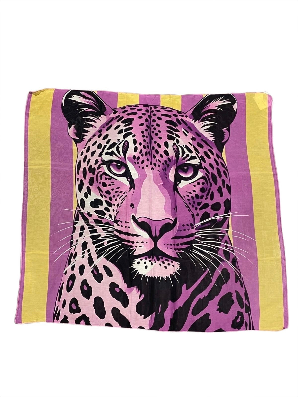 FOULARD TIGER VIOLET ET JAUNE