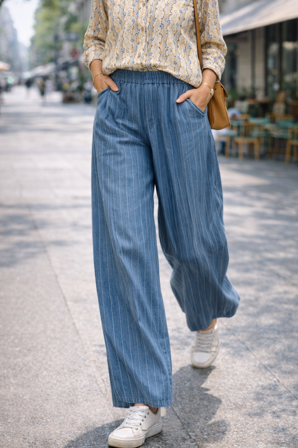 PANTALON LARGE A RAYURES JOHANNA PARIS