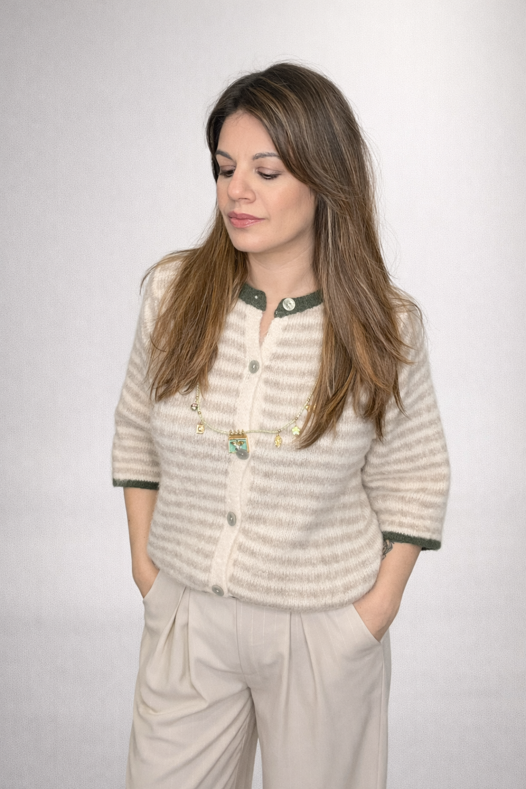 GILET SOSO KAKI JOHANNA PARIS