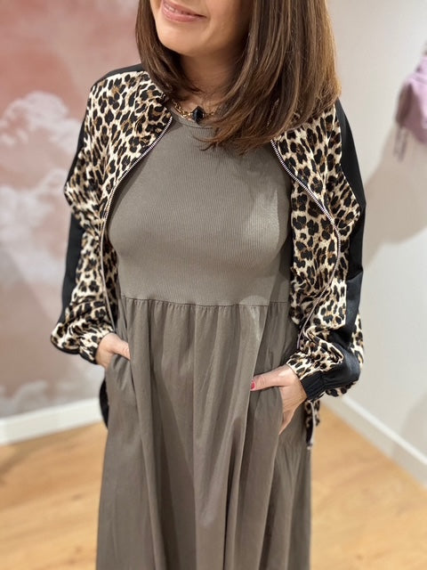 Robe longue taupe