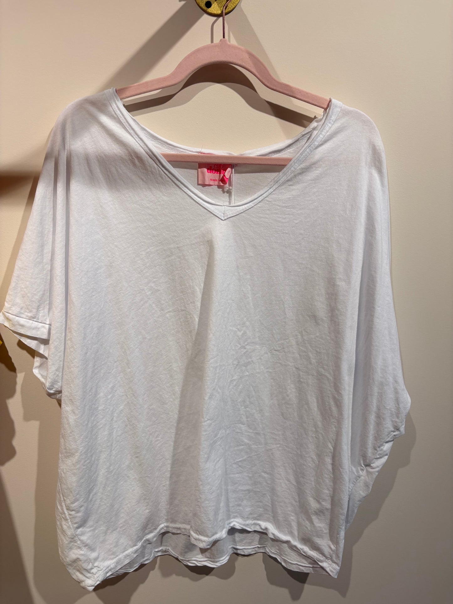 T-SHIRT ROMEO COL V BLANC