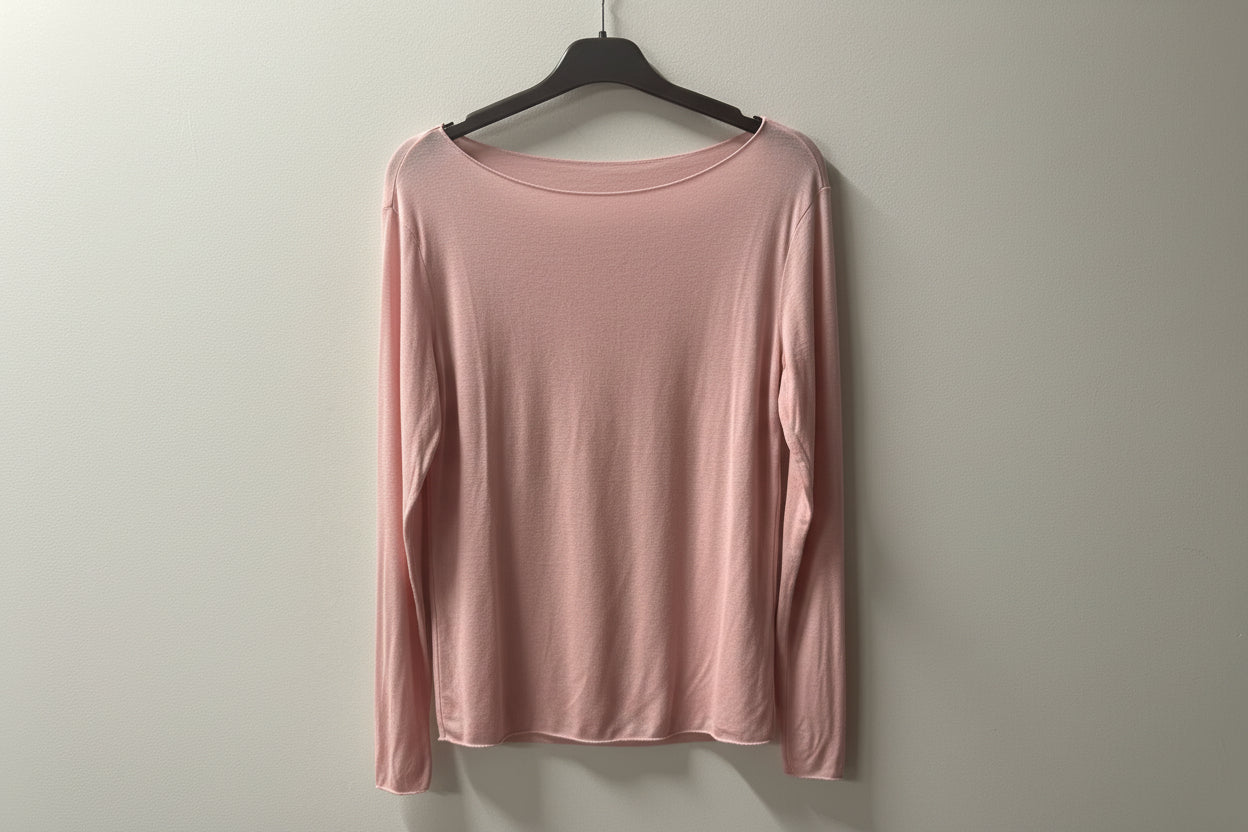 SOUS PULL CACHEMIRE ROSE POUDRÉ