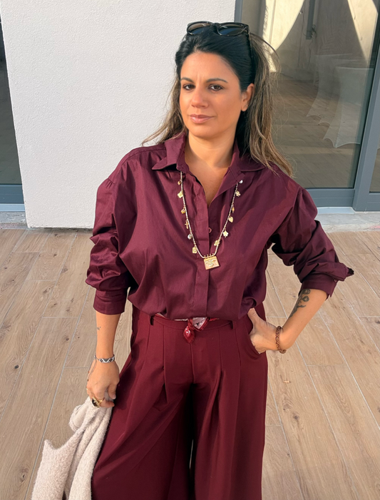 CHEMISE MANCHES LONGUES BORDEAUX