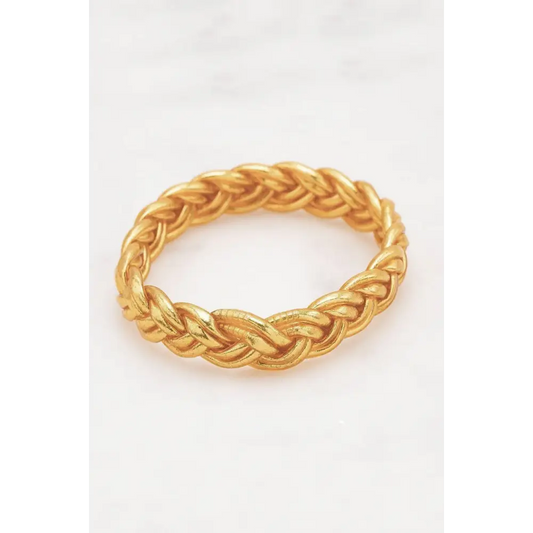 Jonc bouddhiste tresse or
