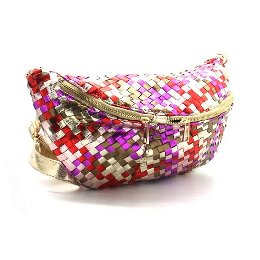 Sac banane tresse multicolore